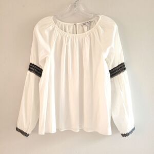 ELIZABETH AND JAMES smocked longn sleeve peasant blouse